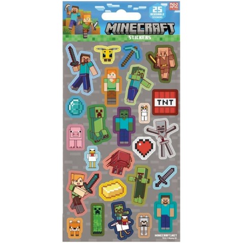 Minecraft matricák szürke színben 25 db