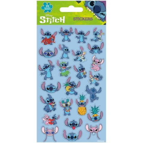 Lilo és Stitch matricák kék színben, 25 db-os fóliában