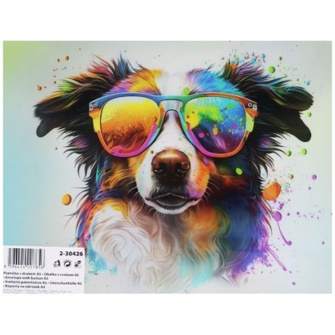 Jegyzetfüzet A5-ös méretű nyomattal és őrült állatokkal, kutyákkal