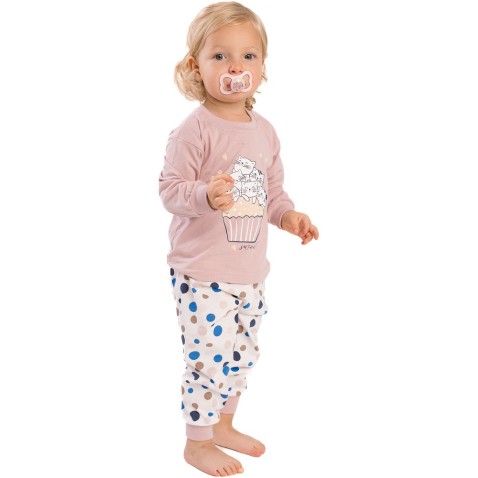 Gyerek pizsama Bettymode MACSKA CSALÁD hosszú ujjú