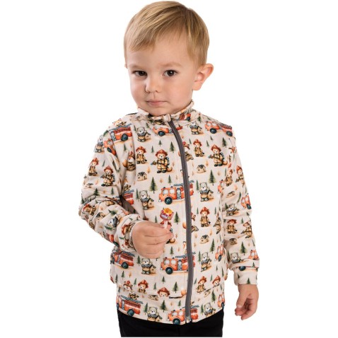 Cipzáras pulóver Bettymode ÁLLATOK ÉS TŰZOLTÓK