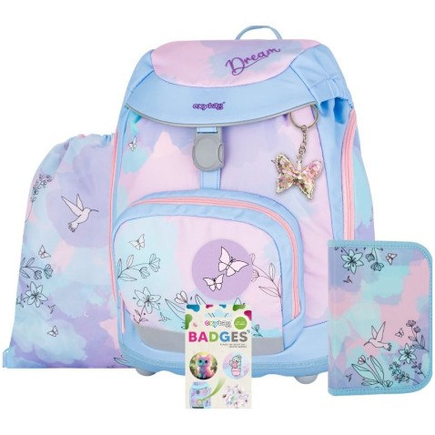 OXY Sherpy Kolibri iskolatáska elsősöknek, 4 részes szett