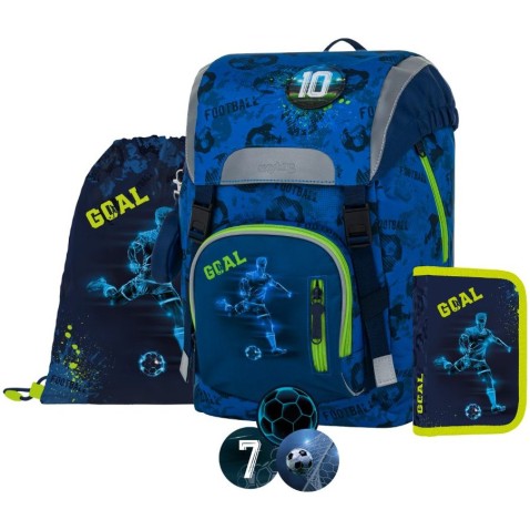 OXY SKY Football iskolatáska elsősöknek, 4 részes szett
