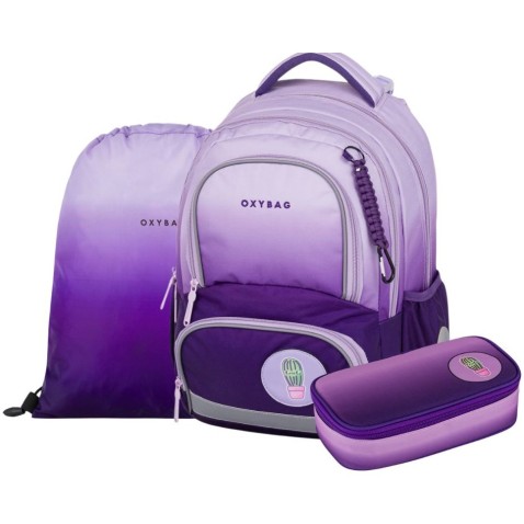 OXY NEXT iskolatáska Purple, 3 darabos szett
