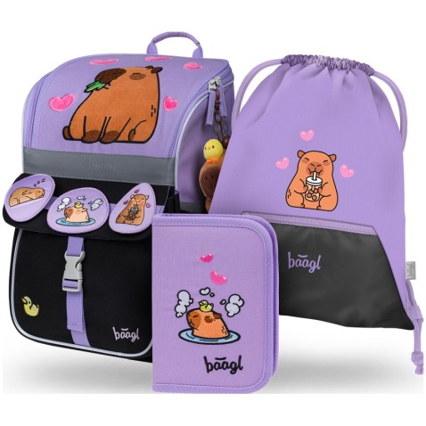 Iskolatáska szett Baagl Zippy Capibara