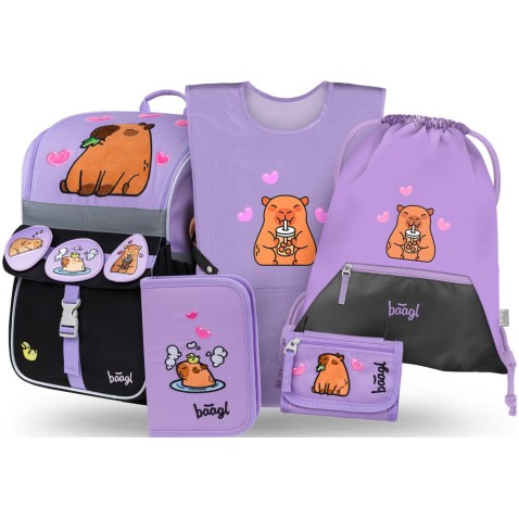 Iskolatáska szett Baagl Zippy Capibara 5db-os