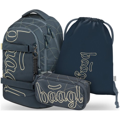 Baagl Skate Max Wave iskolatáska szett
