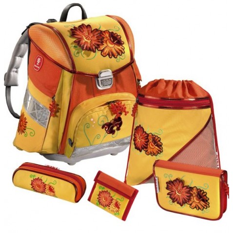 Iskolatáska Hama Virágos szett 5 részes lányoknak Alsósoknak