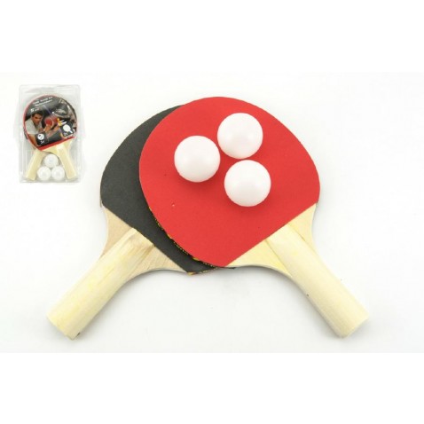 Asztalitenisz ping-pong szett 2 ütő + 3 labda 18x19cm