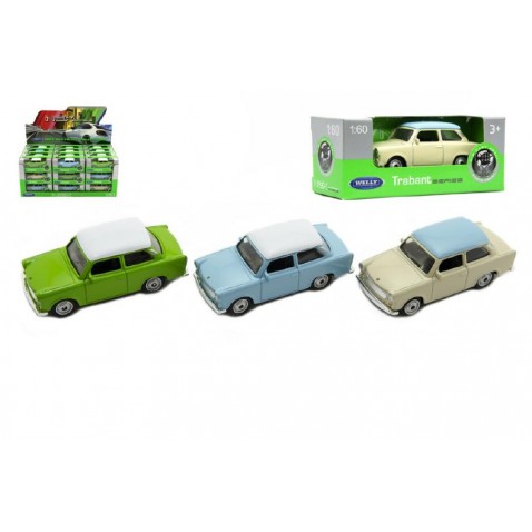 Autó Welly Trabant 1:60 fém 7cm vegyes színek szabadonfutó