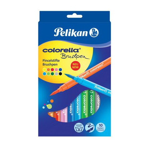 Pelikan Colorella filctoll készlet, 10 szín, ecset hegy