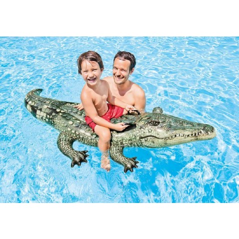 Krokodil felfújható nyugágy fogantyúval 170x86cm 3 éves kortól