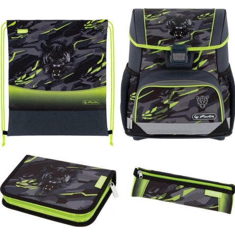Herlitz Loop Wild Panther iskolatáska – 4 részes szett