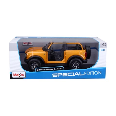 Maisto - 2021 Ford Bronco Badlands (ajtók nélkül), narancssárga, 1:18