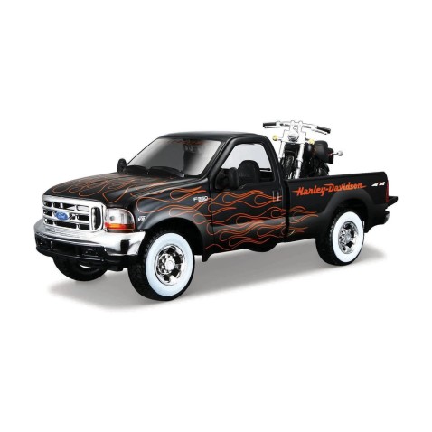 Maisto - Harley-Davidson Custom, 1999 Ford F-350 Super Duty Pickup  , 1:24