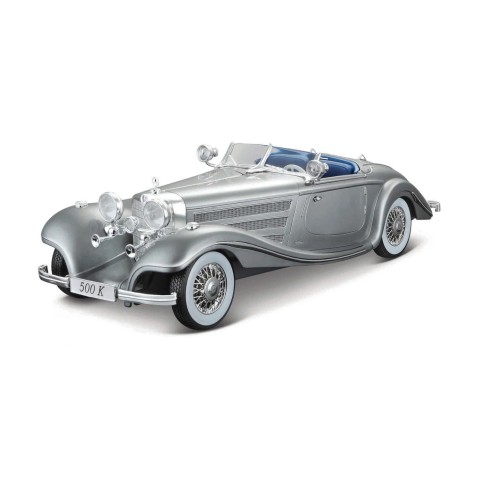 Maisto - 1936 Mercedes-Benz 500 K Typ Specialroadster, metálszürke, 1:18