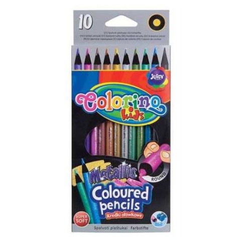 Colorino színes ceruza, 10 db. fémes