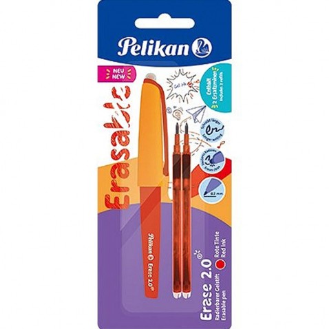 Pelikan radírozható toll piros + 2 db tollbetét