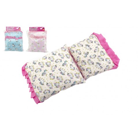 Paplanhuzat 35 cm, párna 23 cm, szőnyeg babáknak a kiságyban/babakocsiban 50 cm