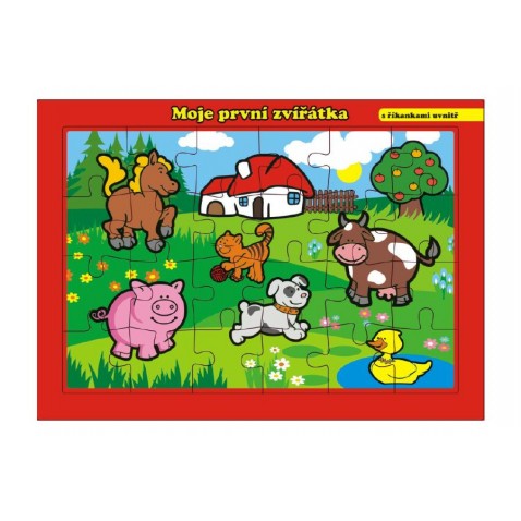 Puzzle tábla Az első állataim farm 26x17cm 24 darab MPZ