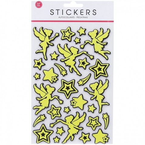 Sötétben világító matricák Tündérek 24 x 14 cm