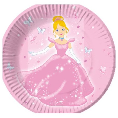 Party tányérok 18 cm hercegnők, 6 db