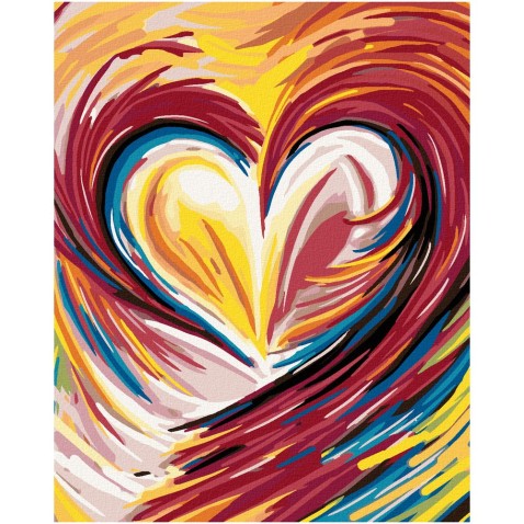 Zuty Festőkészletek számok szerint - Szivárványra festett szív