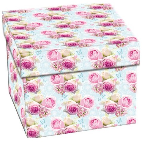 Ajándék doboz 22 x22 x14 cm Rózsa