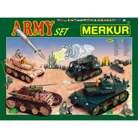 Építőkészlet MERKUR Army Set 657 db 2 réteg