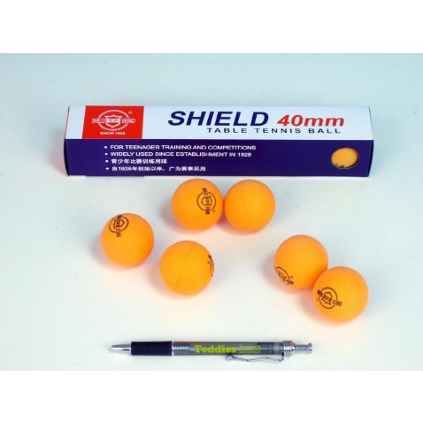 Asztalitenisz labdák SHIELD 4cm varrat nélküli narancssárga 6db