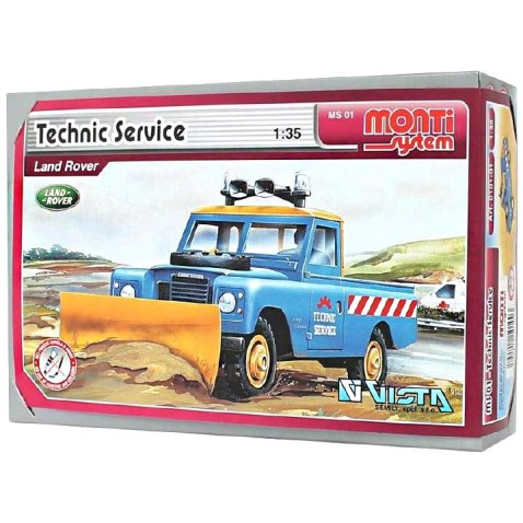Építőkészlete Monti 01 Technic service Land rover 1:35