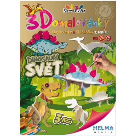 3D-s kifestő A4 - SET Dinoszauruszok világa