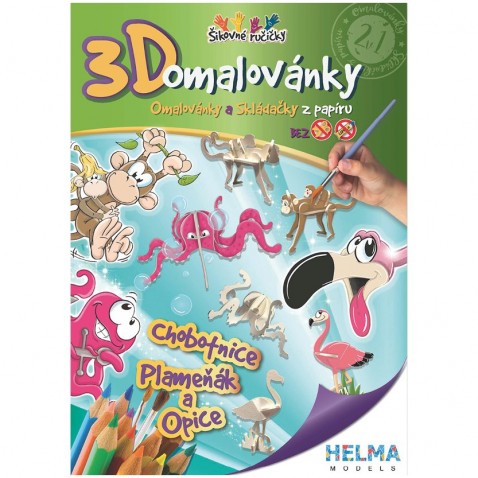 3D kifestő A4 - SET Polipok, majmok, flamingó