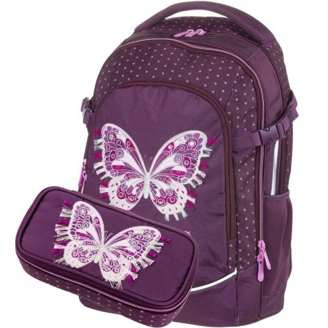 Walker FAME Purple Butterfly iskolatáska, hátizsák 2db. SZETT
