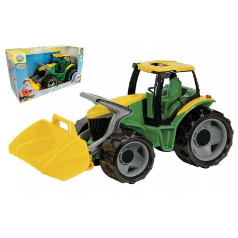 Traktor kanállal zöld-sárga 65cm 3 éves kortól