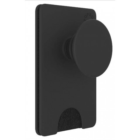 PopSockets PopWallet+ Black, kártya/névjegykártyák tartó integrált PopGrip Gen.2-vel