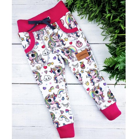 Gyerek melegítő nadrág UNICORN Violet ráncolt