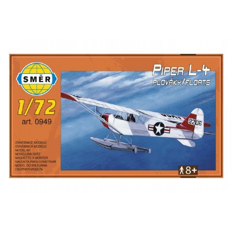 Modell Piper L-4 plováky 1:72 14,7x9,3cm