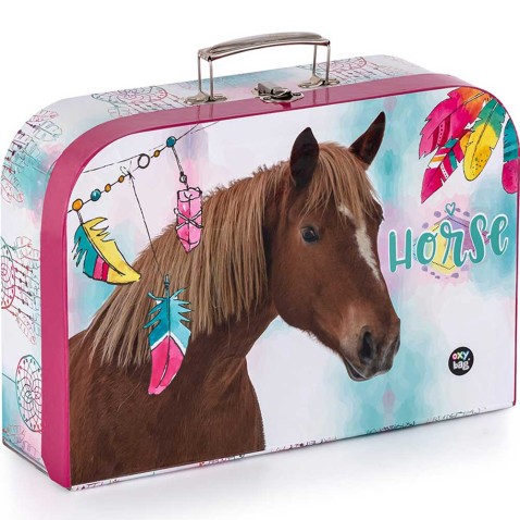 Gyermek bőrönd laminált 34 cm Ló romantikus 22
