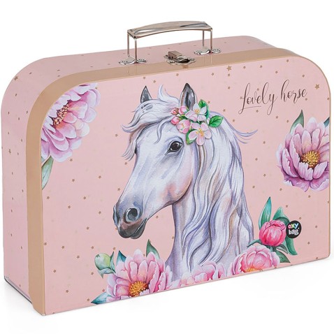 Romantikus ló - lamino bőrönd 34 cm