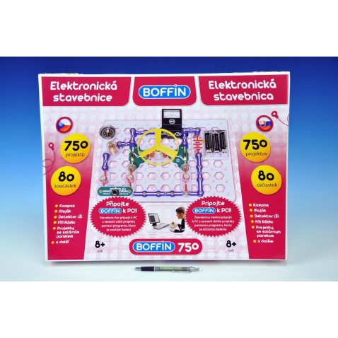 Építőkészlet  Boffin 750 elektronikus 750 db elemes projekt 80db