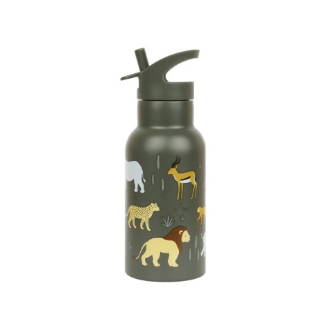 A Little Lovely Company - rozsdamentes acél kulacs, 350 ml - szavannai állatok