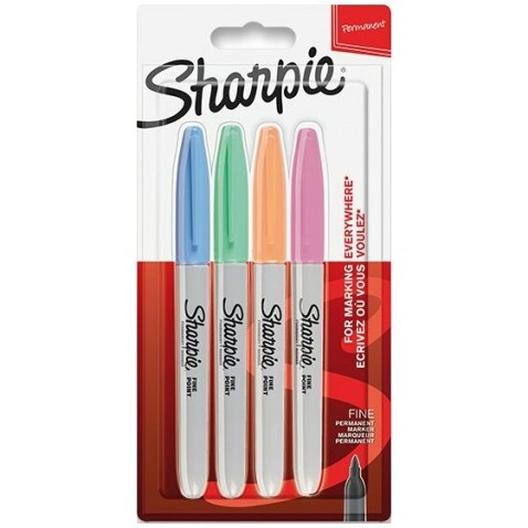 SHARPIE Fine marker, 4 kiegészítő szín
