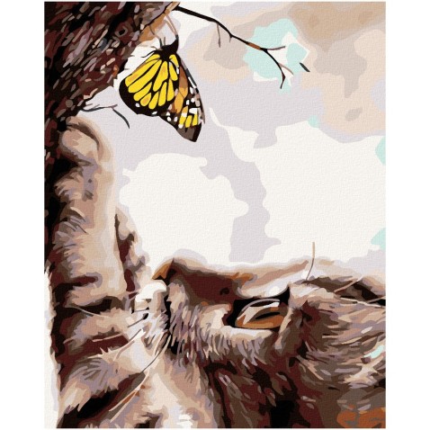 Zuty Festőkészletek számok szerint - Macska és sárga pillangó