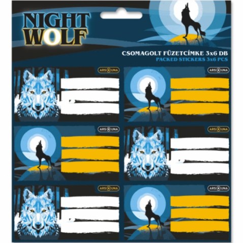 Ars Una Nightwolf csomagolt füzetcímke (3x6 db)