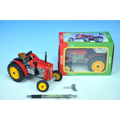 Traktor Zetor 25A piros kulcsra 15 cm