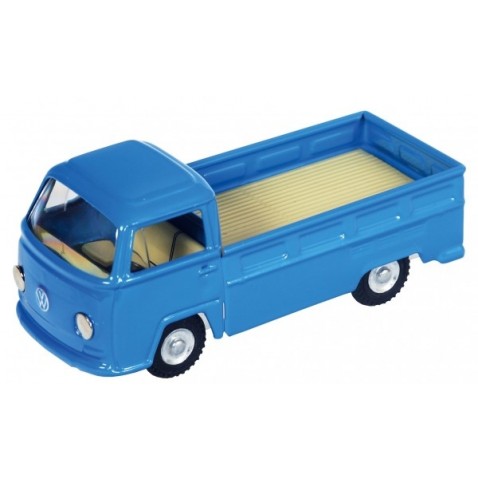 Teherautó VW T2 platós fém 12cm kék Kovap