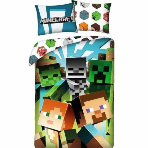 Gyerek ágyneműhuzat Minecraft Alex és Steve