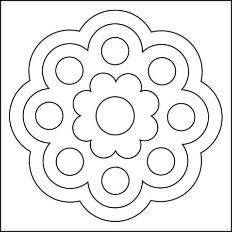 Homokfestés sablon - Mandala I.