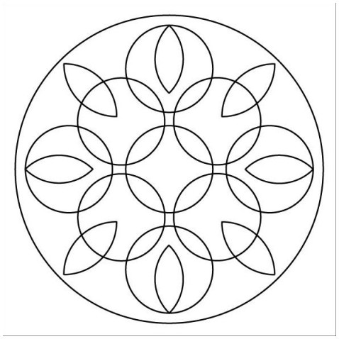 Homokfestés sablon Mandala Q